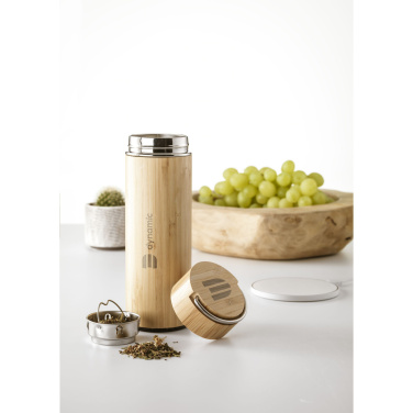 Logotrade advertising product picture of: Nikko 330 ml bamboo thermo bottle/thermo cup