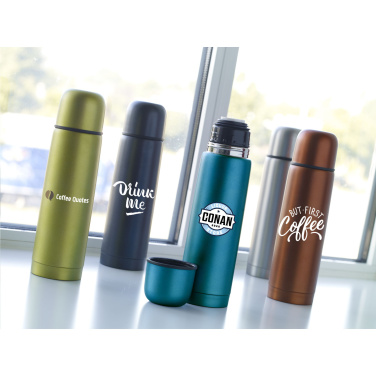 Logo trade promotional merchandise image of: Frosted Bottle RCS Recycled Steel 500 ml thermo bottle