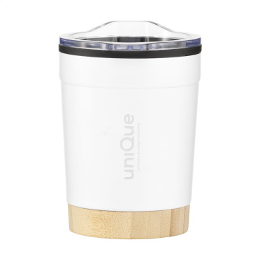 Logo trade promotional merchandise image of: Kobe Bamboo RCS Recycled Steel 350 ml coffee cup