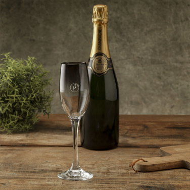 Logo trade corporate gifts picture of: Smokey Champagne glass 180 ml