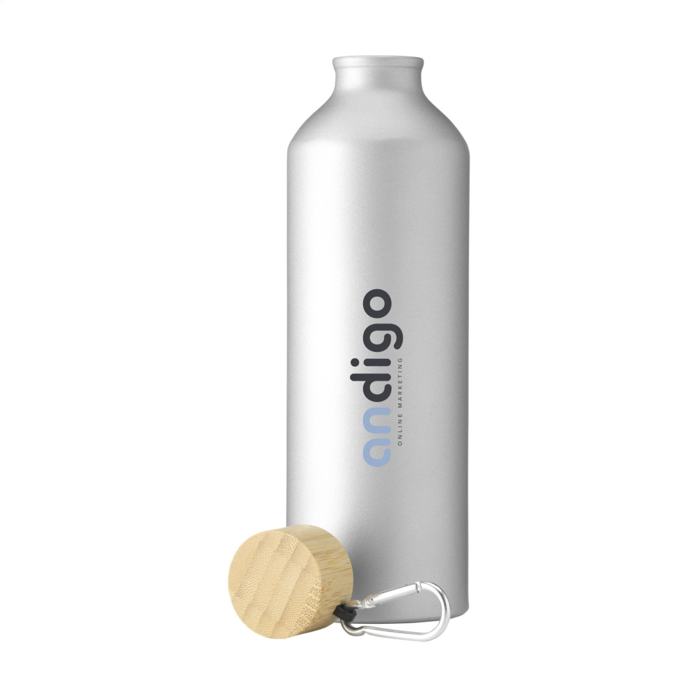 Logo trade promotional merchandise picture of: AluBamboo GRS Recycled Alu 750 ml water bottle