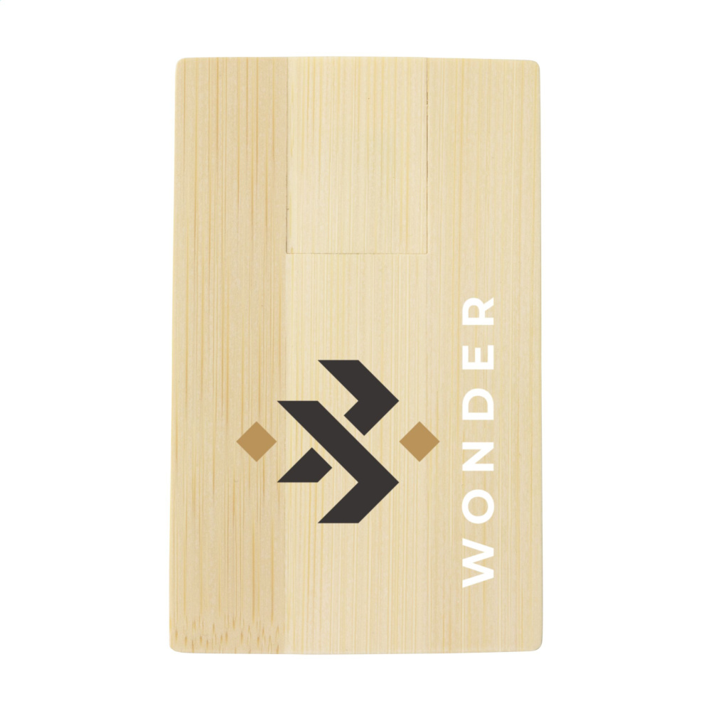 Logo trade promotional products picture of: CreditCard USB Bamboo 32 GB