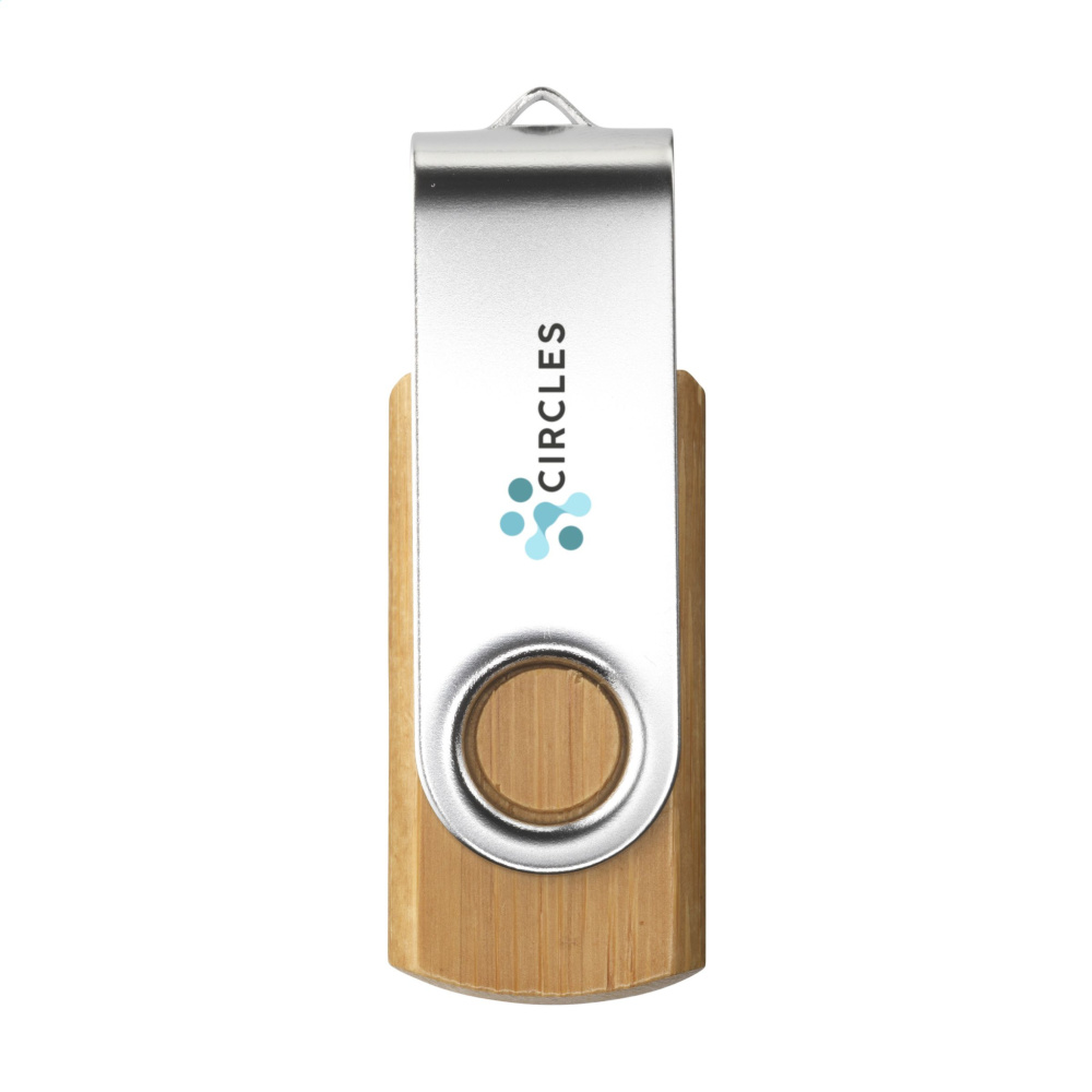 Logotrade promotional item picture of: USB Twist Bamboo from stock 8 GB