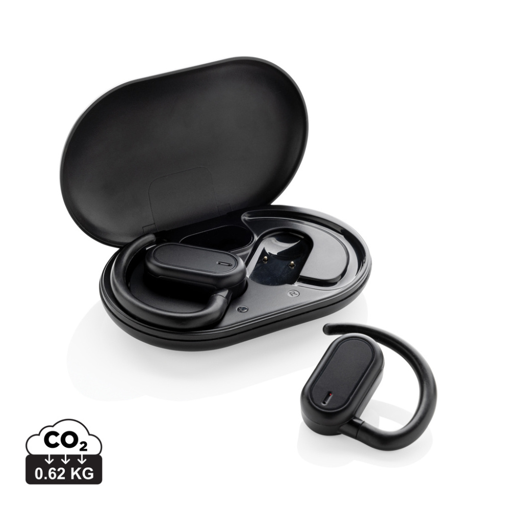 Logotrade promotional giveaways photo of: Fitsound RCS recycled plastic open ear TWS earbuds