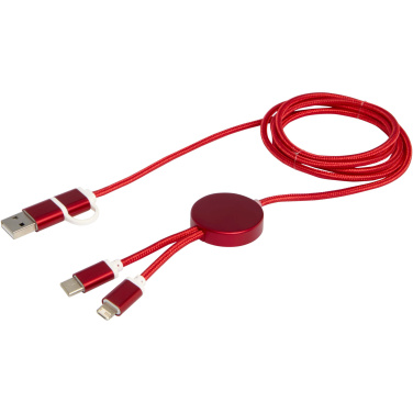 Logotrade promotional products photo of: Alasia 5-in-1 recycled aluminium and plastic 150 cm data sync and 27W fast charge cable