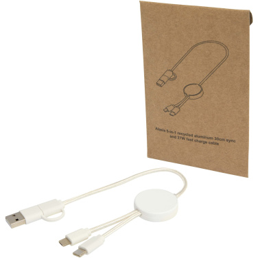 Logo trade promotional items image of: Citala 5-in-1 recycled plastic 30 cm data sync and 27W fast charge cable