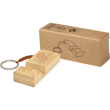 Logo trade corporate gift photo of: Bosona bamboo phone holder with keychain