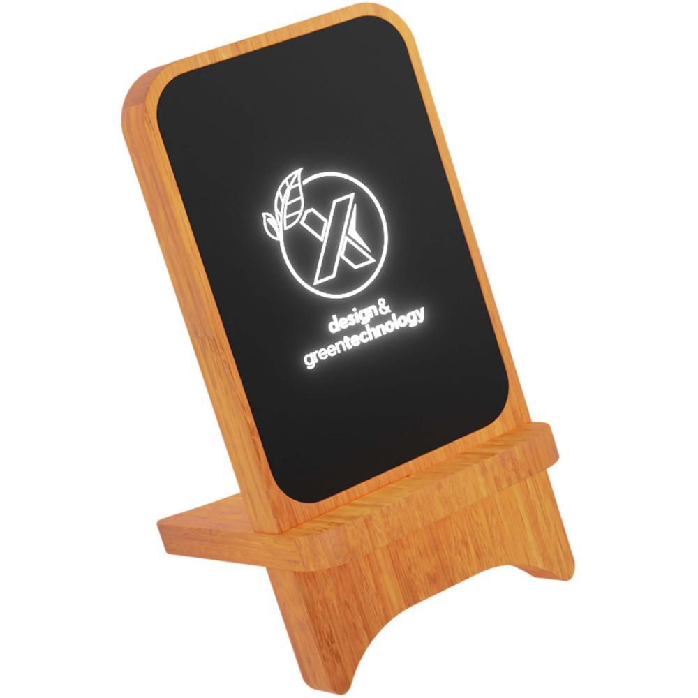 Logotrade advertising products photo of: SCX.design W16 10W light-up wireless wooden stand