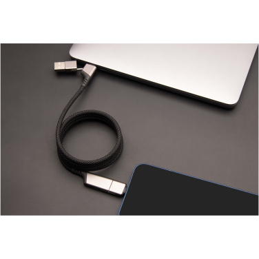 Logo trade corporate gift photo of: SCX.design C52 100W 4-in-1 rPET magnetic ultra fast charging cable 