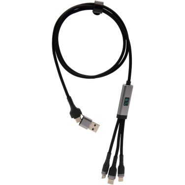 Logo trade promotional merchandise image of: SCX.design C53 100W 5-in-1 rPET ultra fast charging cable