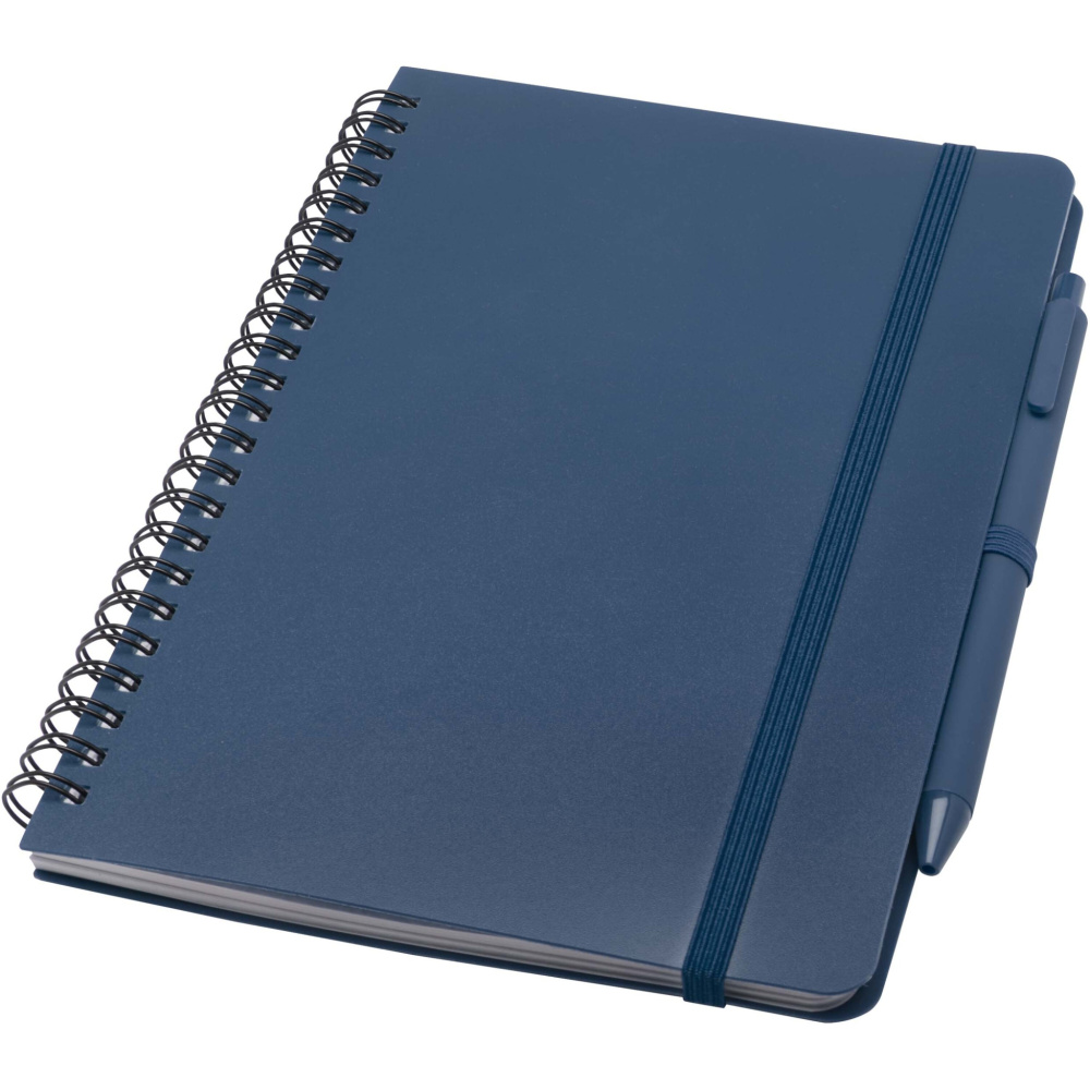 Logo trade promotional product photo of: Thalaasa A5 ocean-bound hard cover notebook with ballpoint pen (black ink)