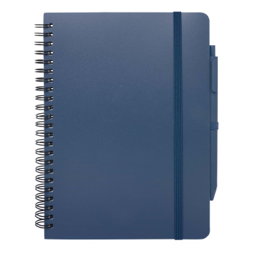 Logo trade business gifts image of: Thalaasa A5 ocean-bound hard cover notebook with ballpoint pen (black ink)