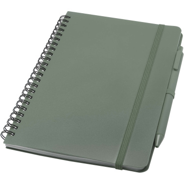 Logo trade promotional giveaway photo of: Thalaasa A5 ocean-bound hard cover notebook with ballpoint pen (black ink)