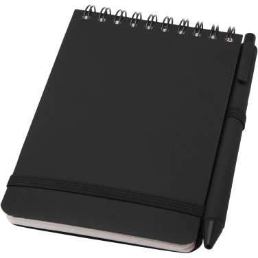 Logo trade promotional giveaways picture of: Thalaasa A6 hard cover ocean-bound notebook with ballpoint pen (black ink)