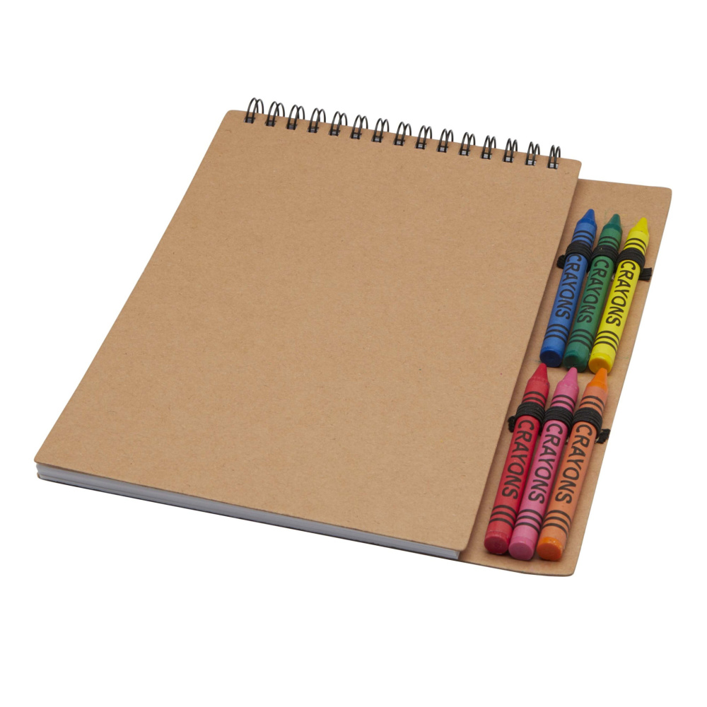 Logotrade promotional merchandise picture of: Doodle A5 spiral soft cover notebook and crayon set