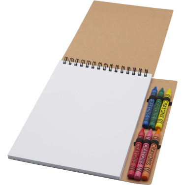 Logotrade promotional merchandise photo of: Doodle A5 spiral soft cover notebook and crayon set