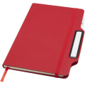 Nexus A5 hard cover notebook with pen and pencil combo (black ink), Red