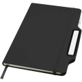 Nexus A5 hard cover notebook with pen and pencil combo (black ink), Solid black