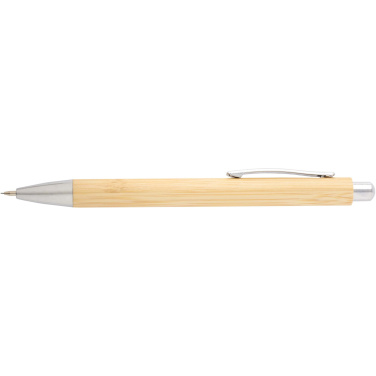 Logo trade promotional giveaway photo of: Oblys bamboo ballpoint pen and mechanical pencil set (black ink)