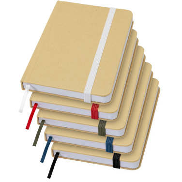 Logo trade promotional giveaways image of: Reed A6 recycled hard cover notebook with plain pages