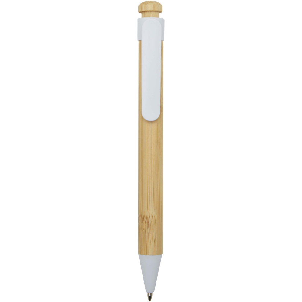 Logotrade promotional gift picture of: Rattan bamboo and recycled plastic ballpoint pen (black ink)