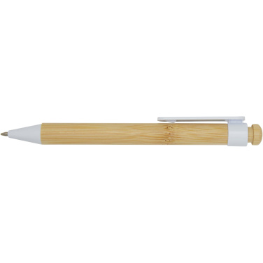 Logo trade corporate gifts image of: Rattan bamboo and recycled plastic ballpoint pen (black ink)