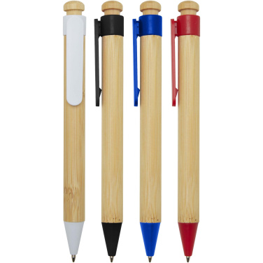 Logotrade corporate gift picture of: Rattan bamboo and recycled plastic ballpoint pen (black ink)