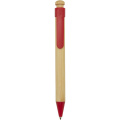 Rattan bamboo and recycled plastic ballpoint pen (black ink), Red