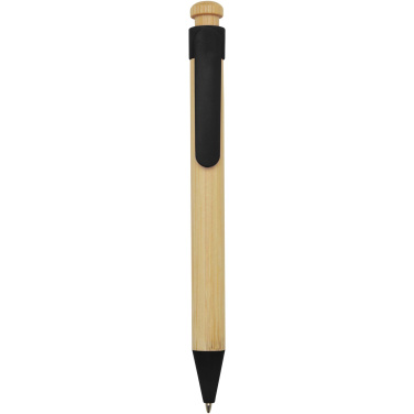 Logotrade promotional items photo of: Rattan bamboo and recycled plastic ballpoint pen (black ink)