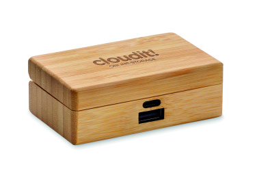 Logo trade promotional item photo of: TWS earbuds in bamboo case