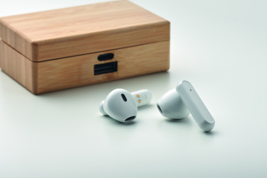 Logotrade promotional products photo of: TWS earbuds in bamboo case