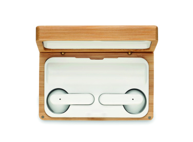 Logotrade advertising products photo of: TWS earbuds in bamboo case