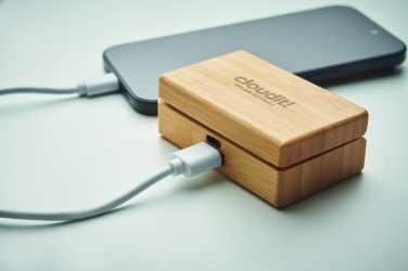 Logo trade promotional item photo of: TWS earbuds in bamboo case