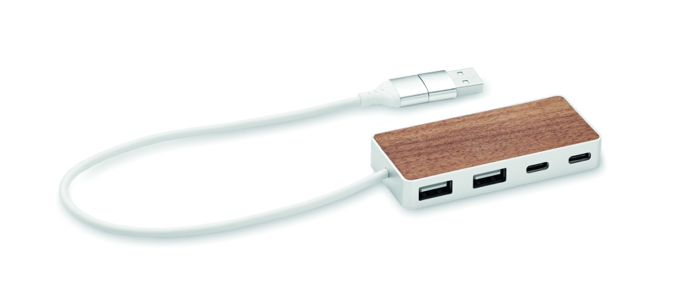 Logo trade promotional gifts picture of: USB hub 4 ports 27,5 cm