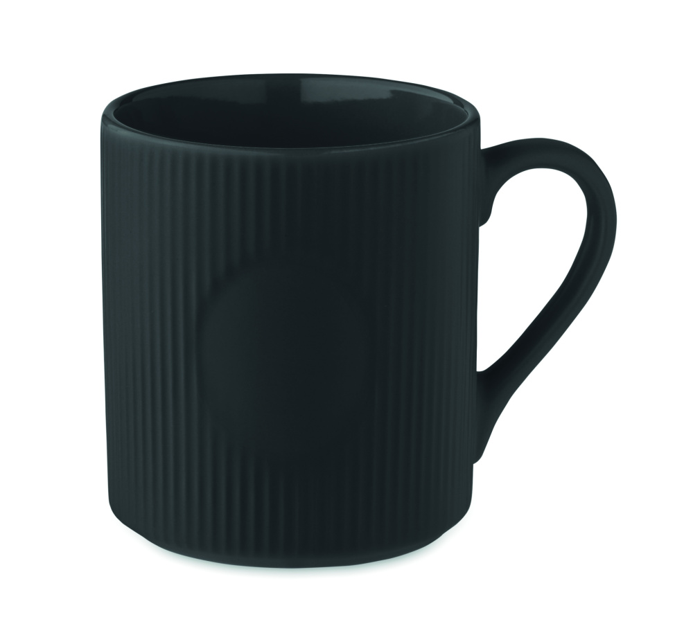 Logo trade promotional gifts image of: Ribbed ceramic mug mat 340 ml