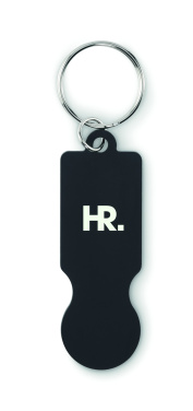 Logo trade promotional items image of: Key ring with trolley token