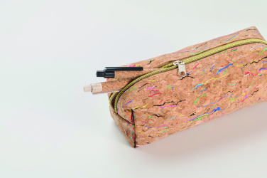 Logo trade promotional giveaways picture of: Coloured cork pencil case