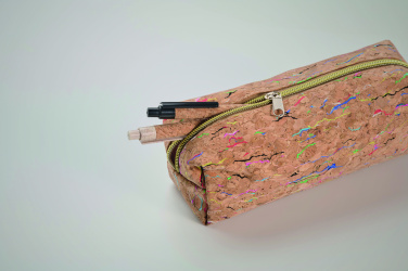 Logo trade corporate gifts image of: Coloured cork pencil case