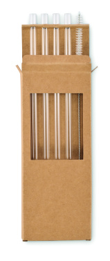 Logo trade promotional products image of: 4 reusable glass straws