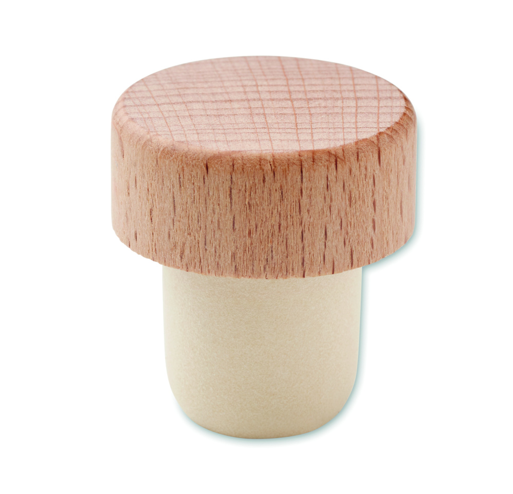 Logo trade advertising products picture of: Beech wood bottle stopper