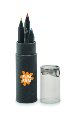 Logo trade promotional gifts image of: 6 black colouring pencils