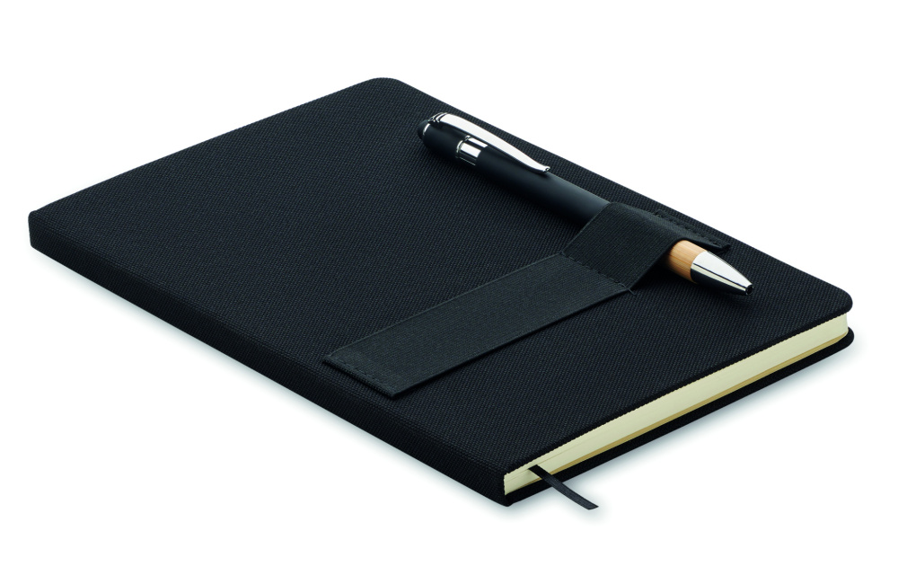 Logo trade promotional gifts picture of: A5 RPET notebook with pen