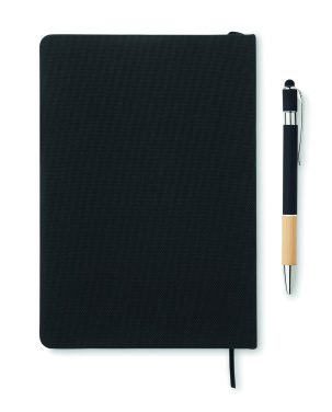 Logo trade promotional products image of: A5 RPET notebook with pen