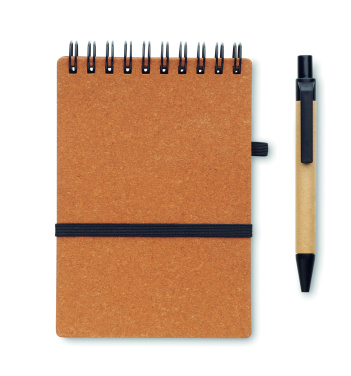 Logo trade business gift photo of: Recycled notebook with ball pen