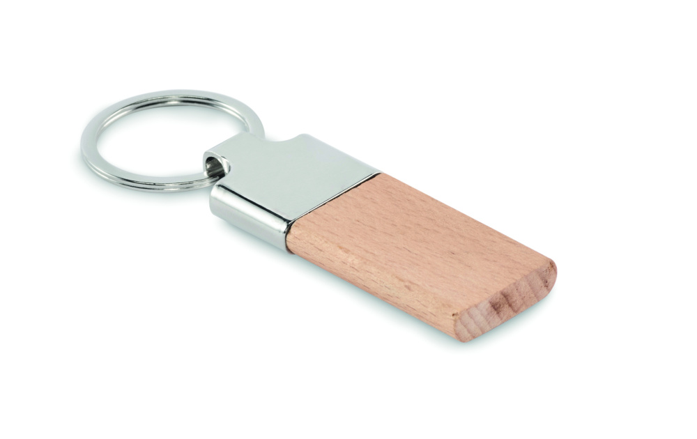 Logotrade advertising product picture of: Key ring with rubber wood