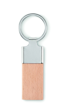 Logo trade promotional giveaway photo of: Key ring with rubber wood