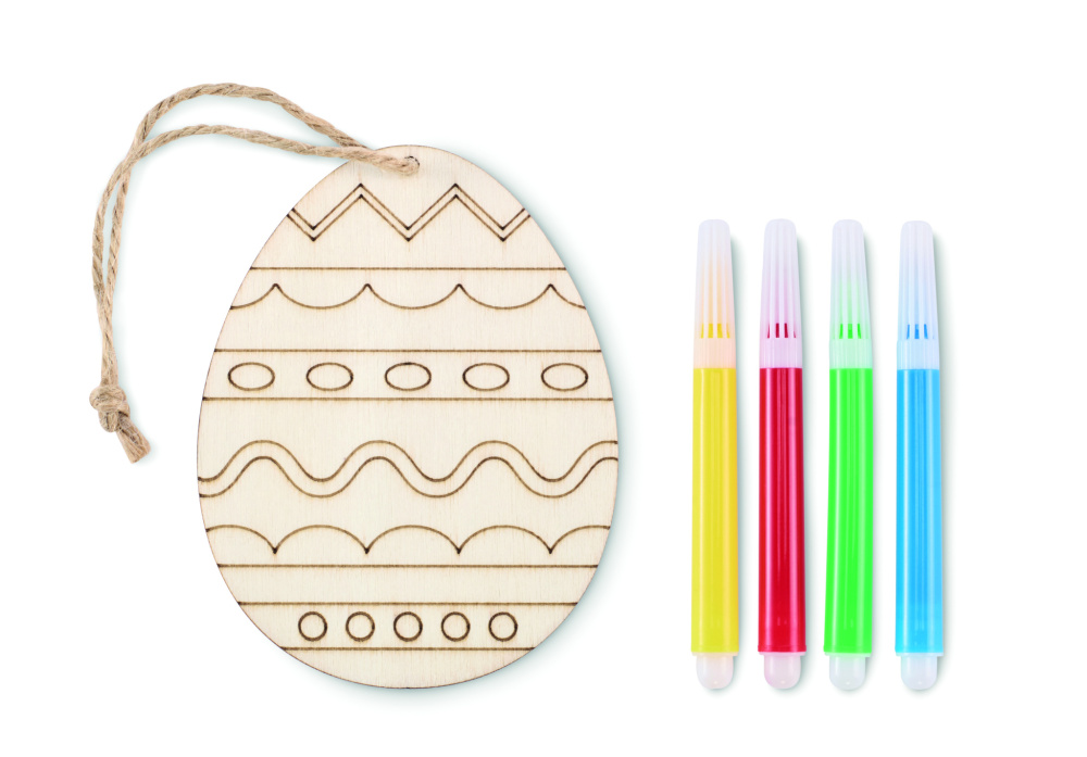 Logotrade promotional products photo of: Wooden egg painting set