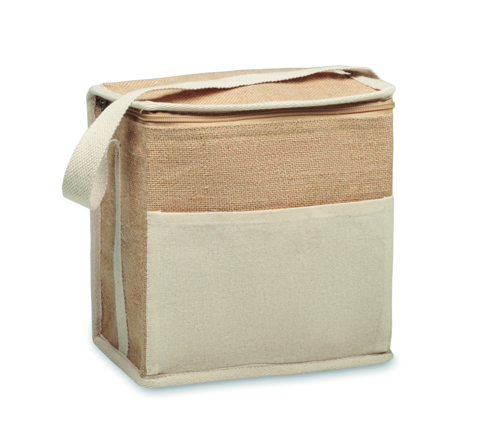 Logotrade corporate gift image of: Jute and canvas cooler bag 3L