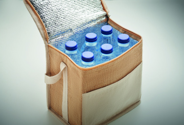 Logotrade corporate gift image of: Jute and canvas cooler bag 3L