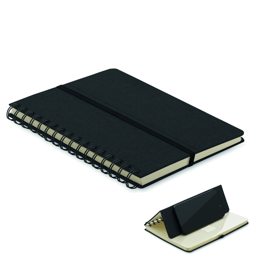 Logo trade promotional merchandise photo of: A5 notebook with phone holder